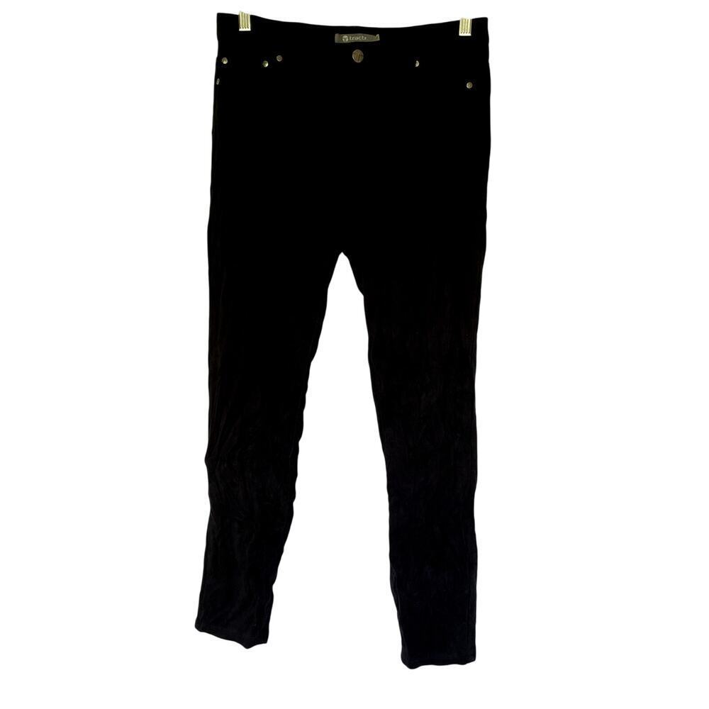 Tractr Velvet Style Skinny Jeans 31 Black Women Velvet Texture Stretch